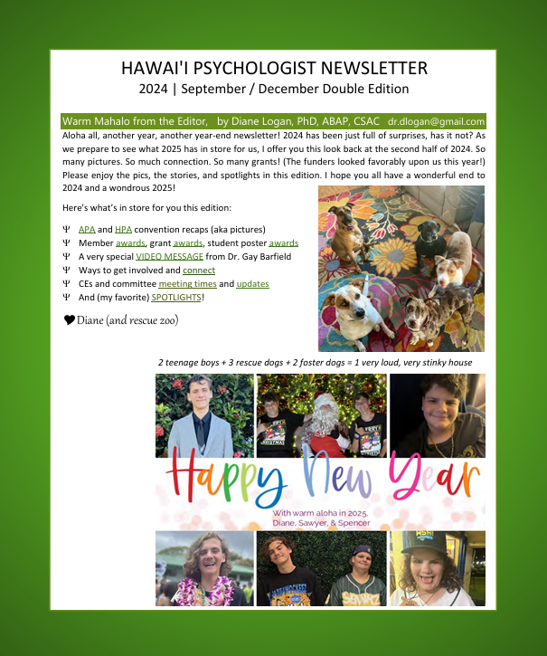 December 2024 HPA Newsletter
